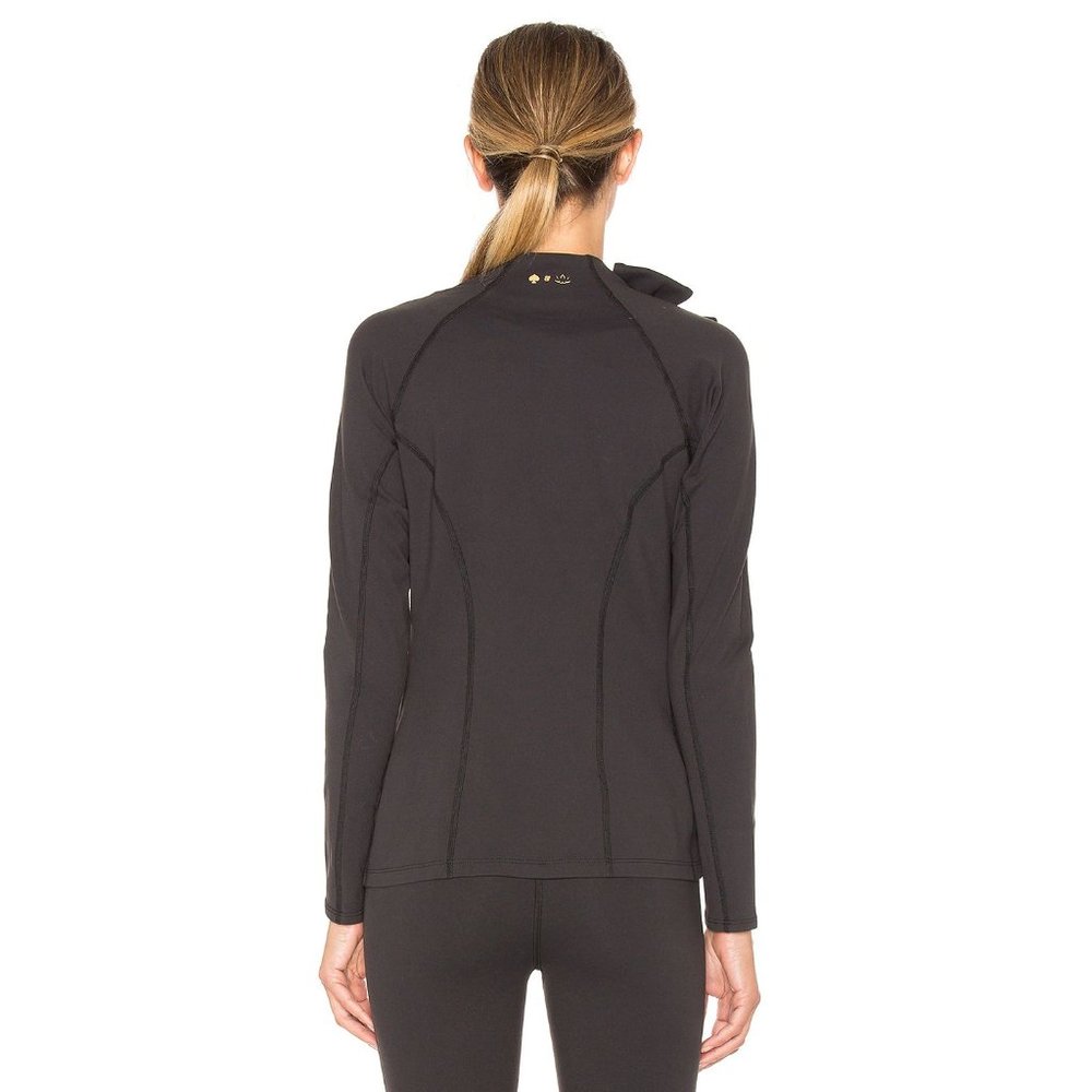 KATE SPADE x BEYOND YOGA Arica Grey Neck Bow Front Zip Jacket sz S Women's NEW - Picture 16 of 16